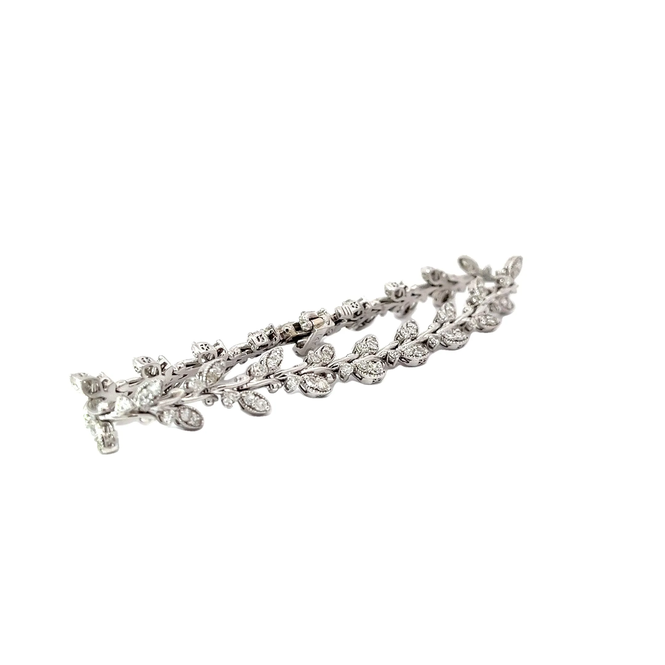 14k White Gold 2.25ct F VS1 Round Diamond Bracelet