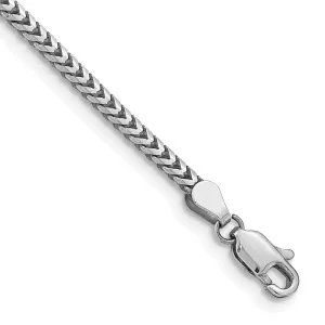 14k White Gold 2.5mm Franco with Lobster Clasp Bracelet