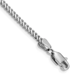 14k White Gold 2mm Franco with Lobster Clasp Bracelet