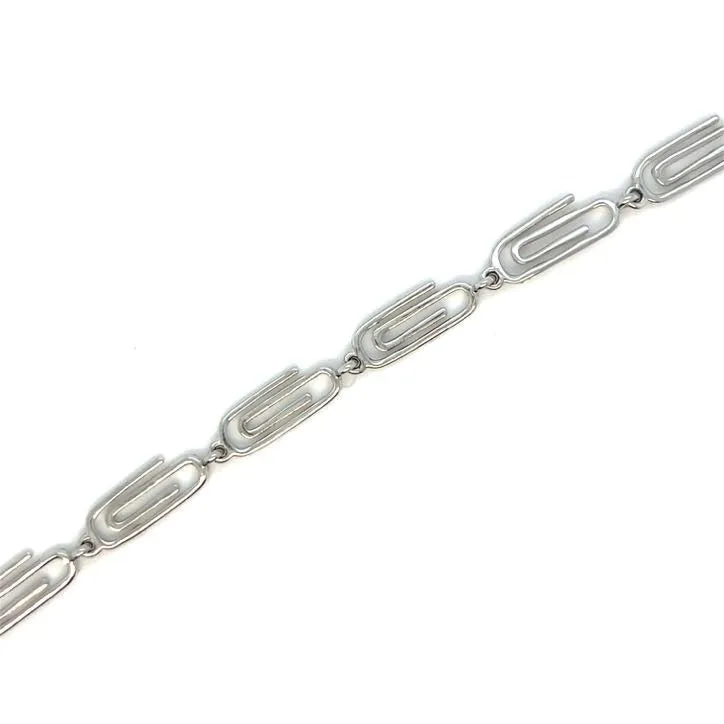 14k White-Gold 5.5mm Paperclip 1.3ct Natural Diamond 8" Bracelet - SBR34168