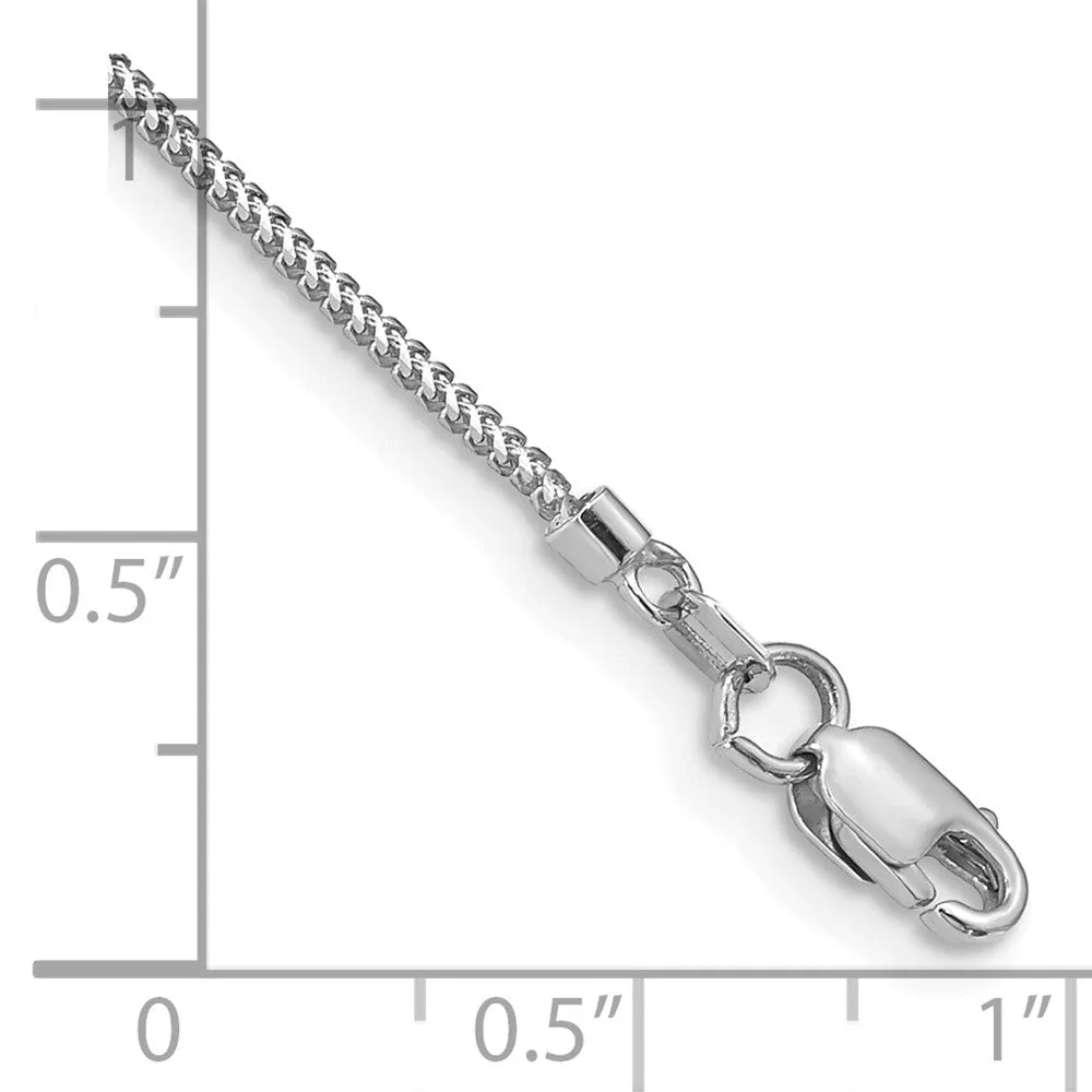 14k White Gold .9mm Franco with Lobster Clasp Bracelet