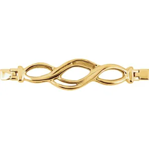 14k White Gold Bracelet Center Trim