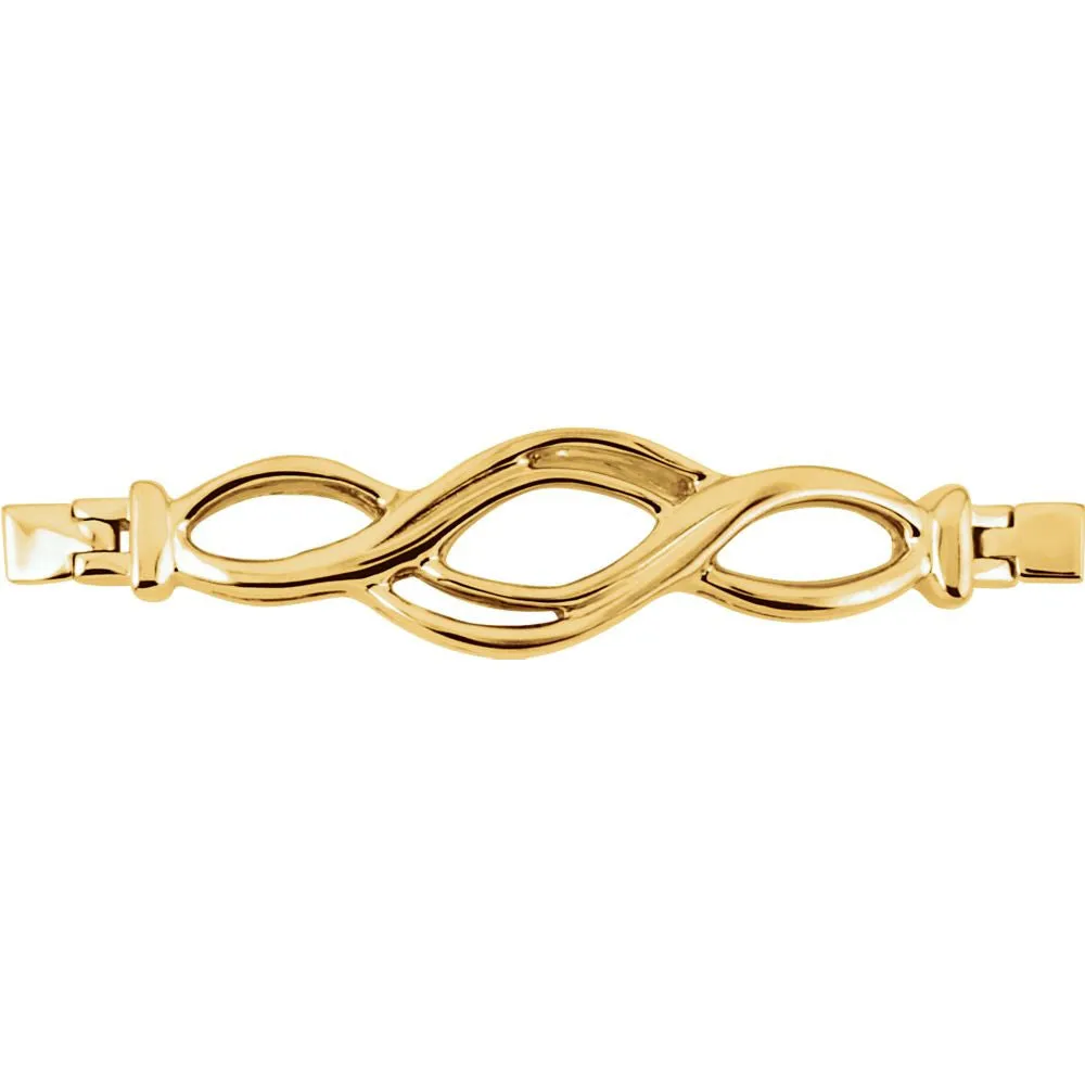 14k White Gold Bracelet Center Trim