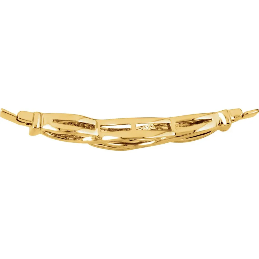14k White Gold Bracelet Center Trim