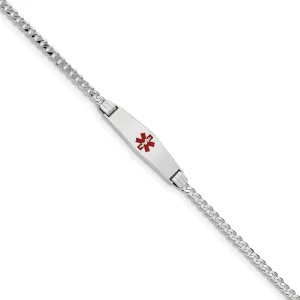 14K White Gold Curb Link Medical ID Bracelet