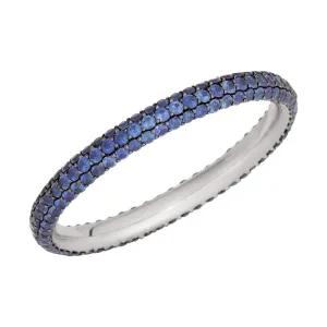 14k White Gold Pavé Eternity Band, Size 5.5