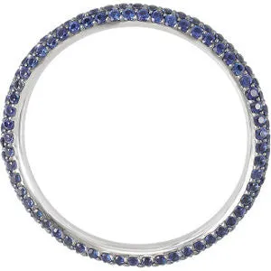 14k White Gold Pavé Eternity Band, Size 5.5