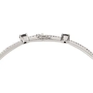14k White Gold Sapphire & 3/4 CTW Diamond Line Bracelet