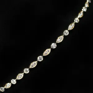 14K Yellow Gold 0.78 Carat Diamond Bangle Bracelet