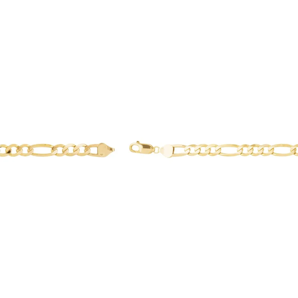 14k Yellow Gold 6.5mm Figaro 8" Chain