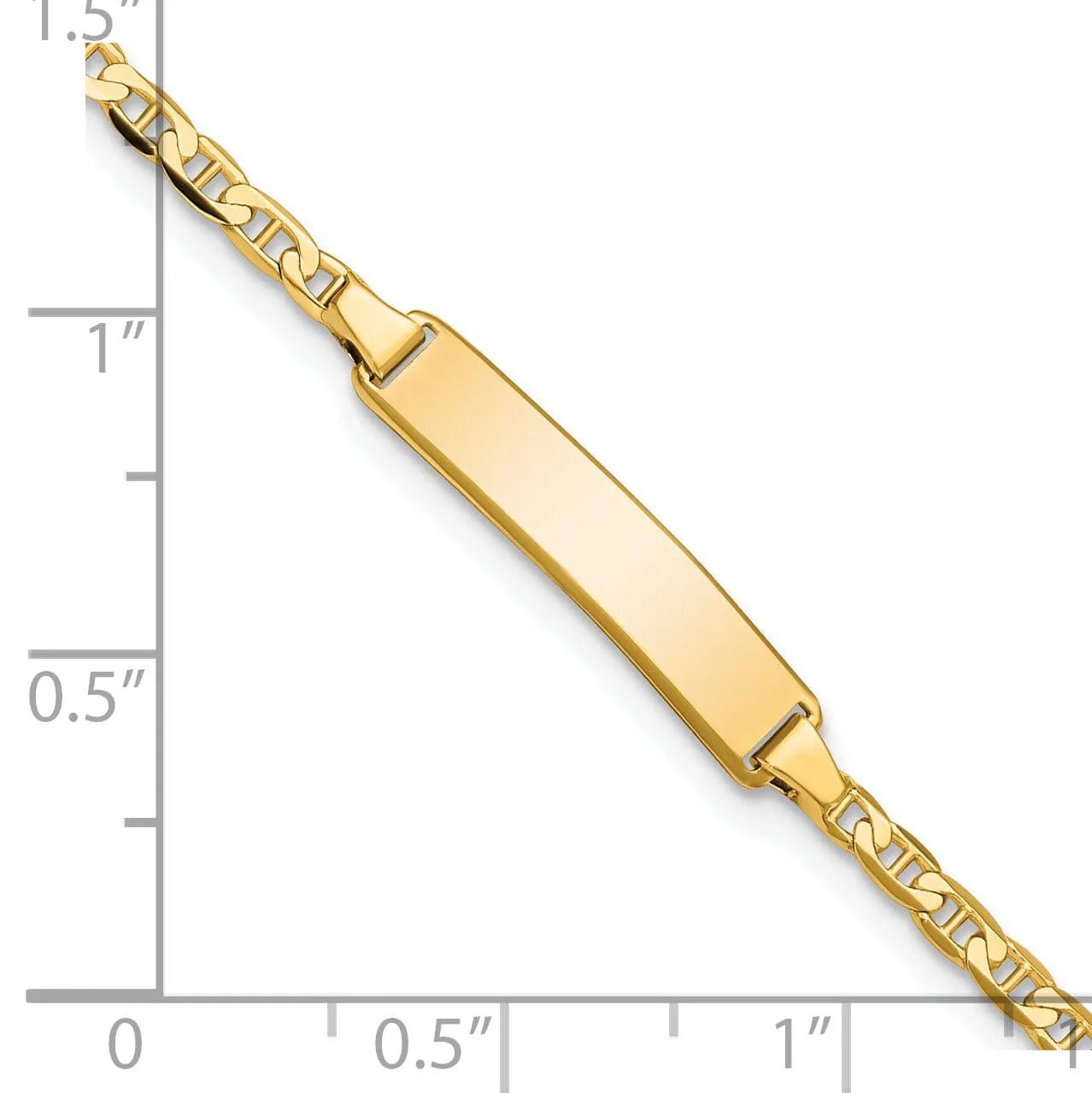 14K Yellow Gold Childrens Anchor ID Bracelet