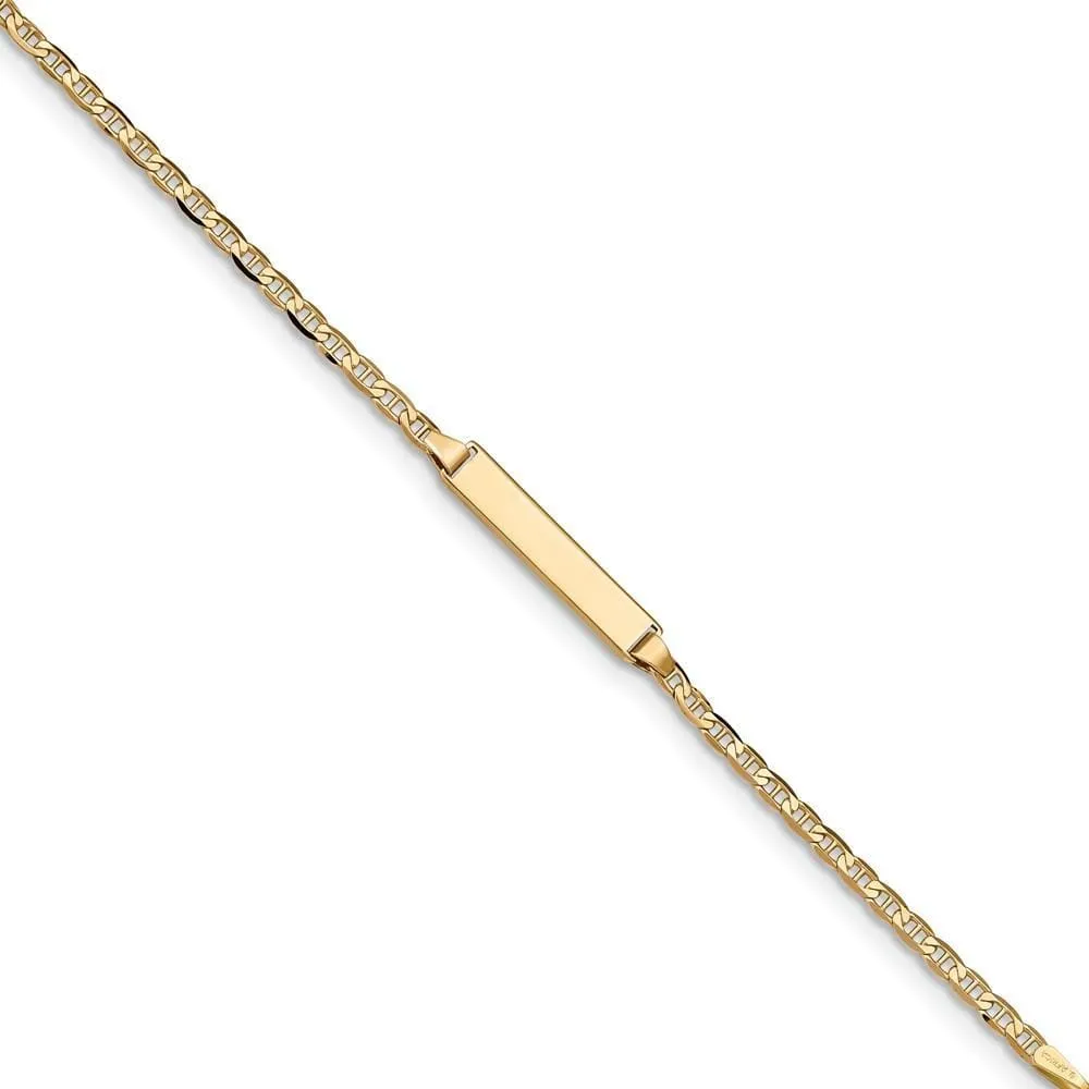 14K Yellow Gold Childrens Anchor ID Bracelet