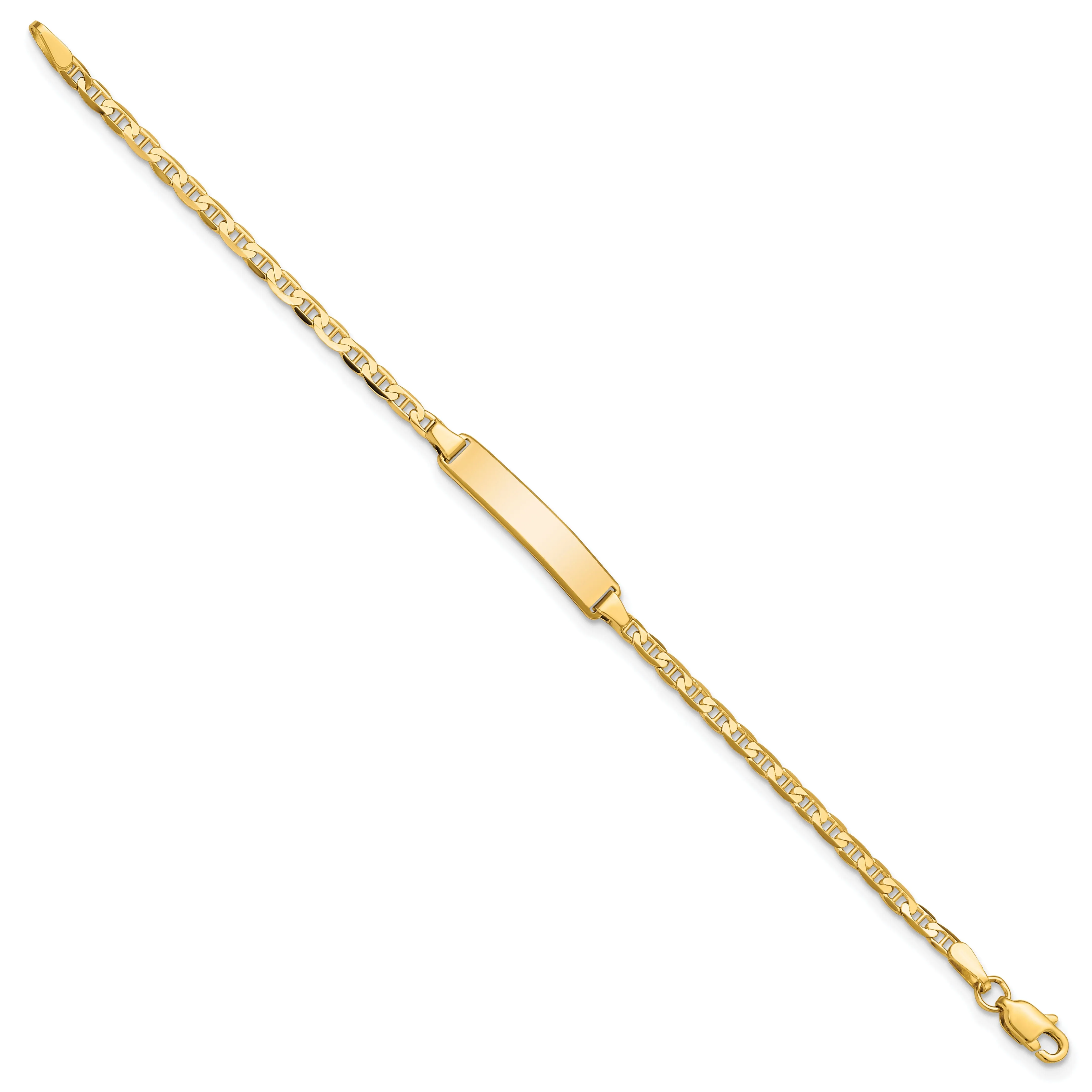 14K Yellow Gold Childrens Anchor ID Bracelet