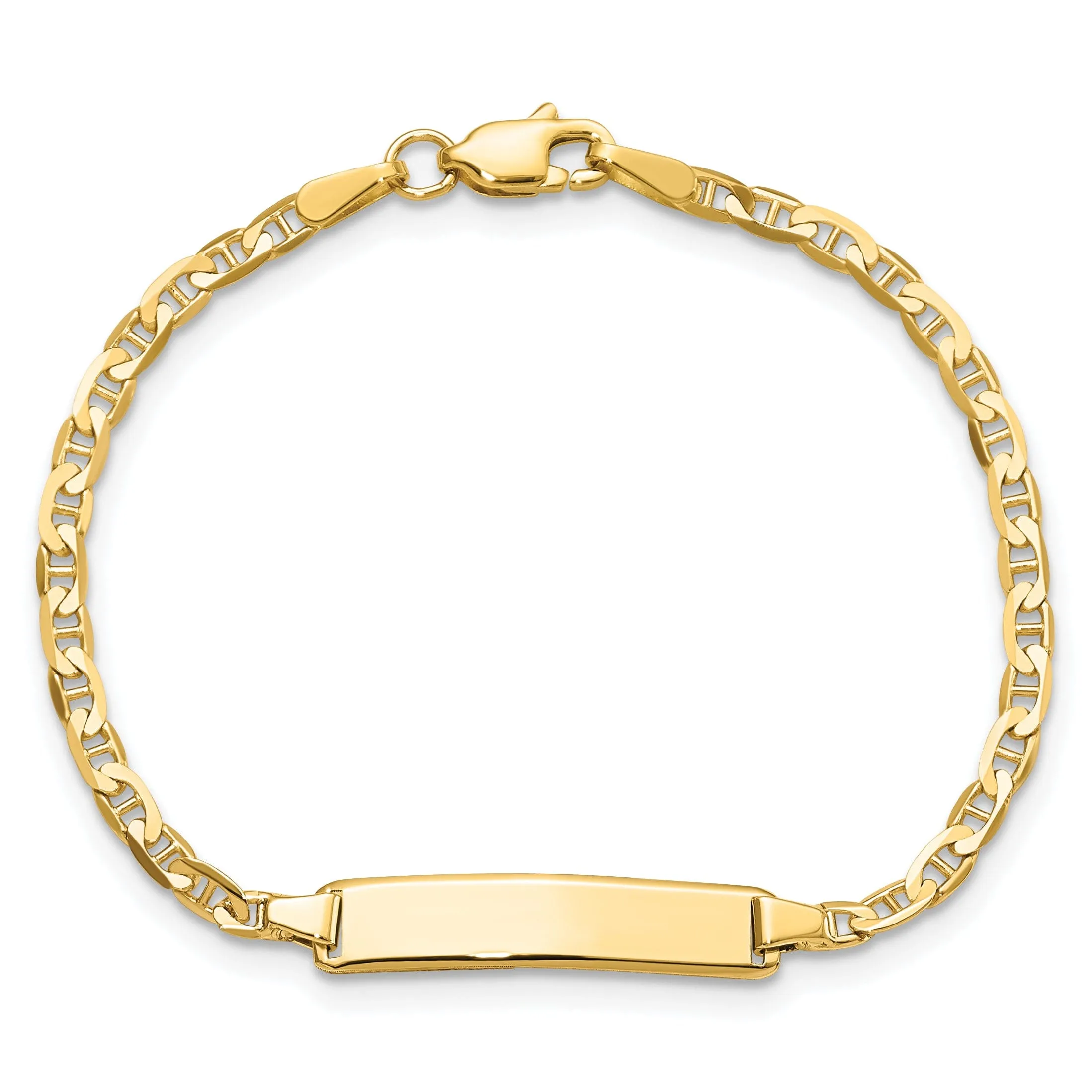 14K Yellow Gold Childrens Anchor ID Bracelet