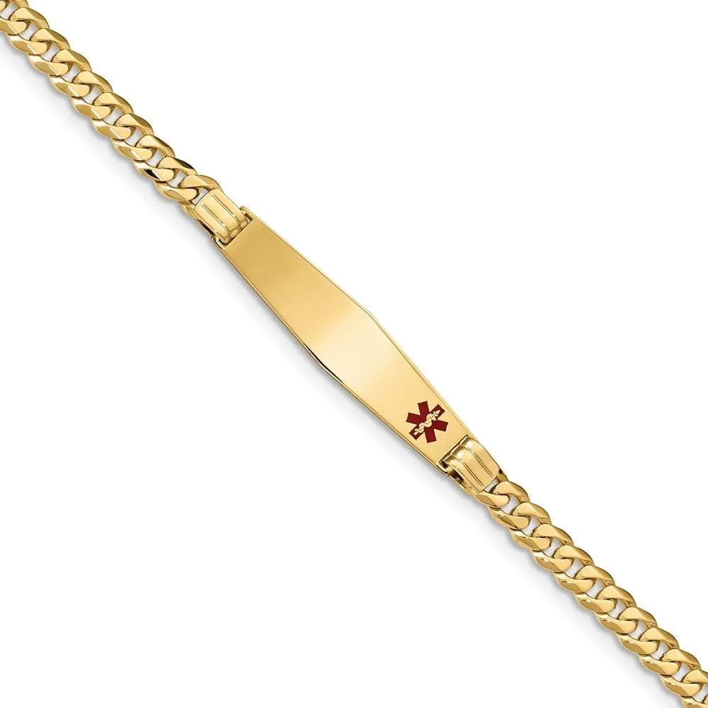 14K Yellow Gold Curb Link Medical ID Bracelet
