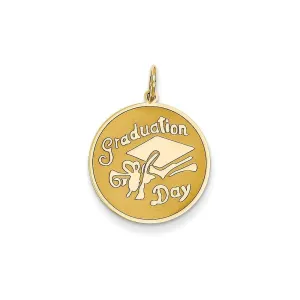 14k Yellow Gold Graduation Day Disc Charm