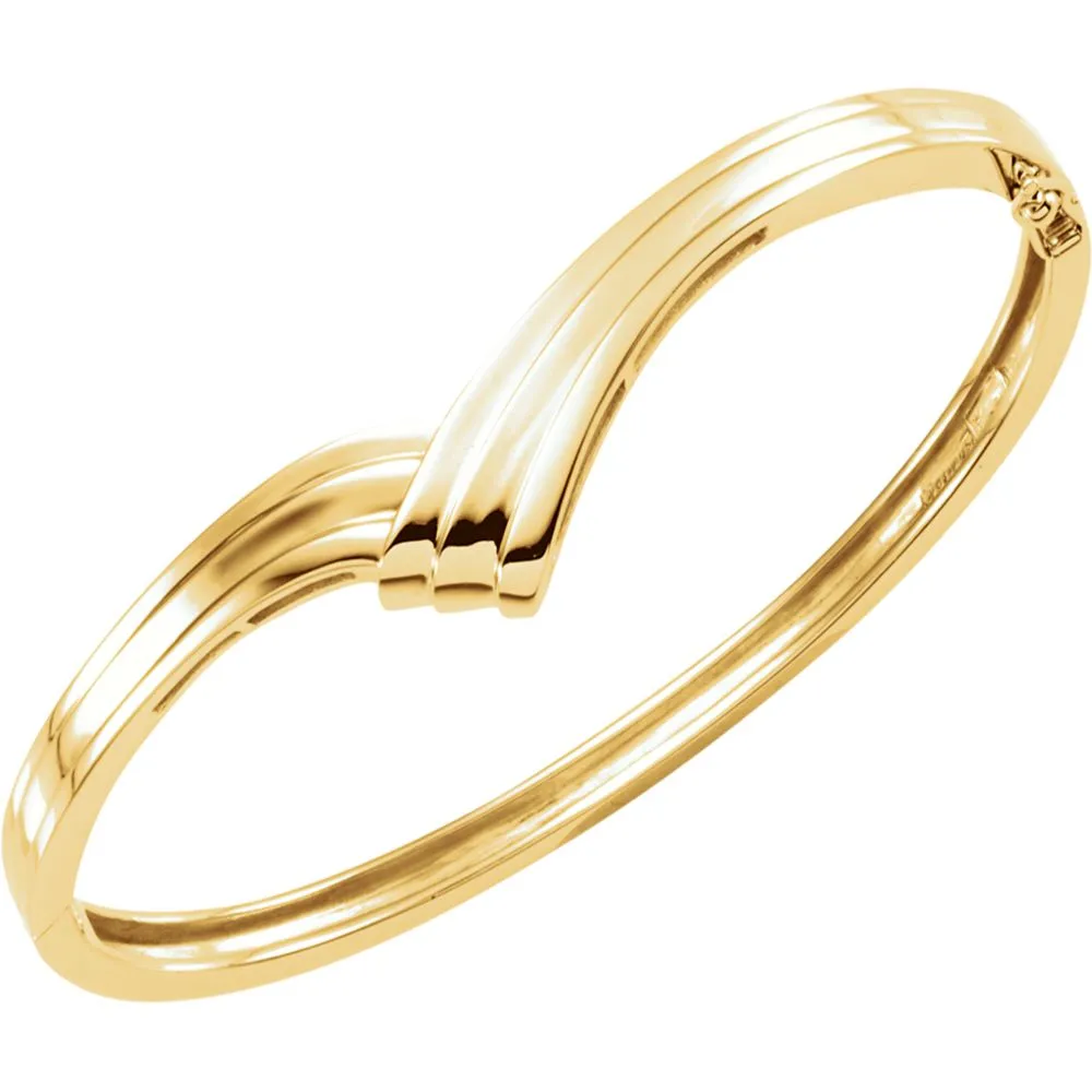 14k Yellow Gold Hinged Bangle Bracelet