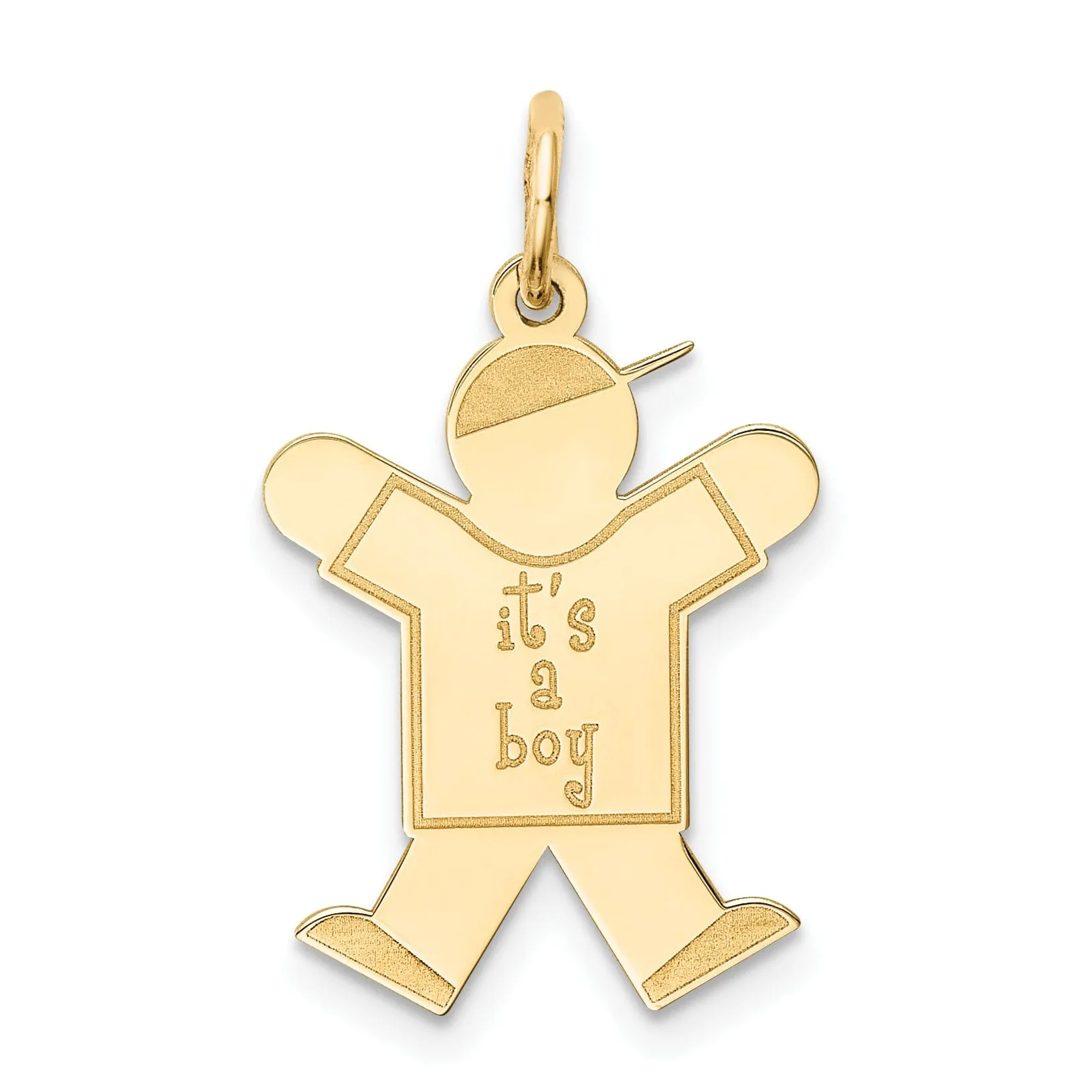 14k Yellow Gold It's a Boy Joy Charm