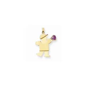 14k Yellow Gold June Birthstone Kiss Boy Charm