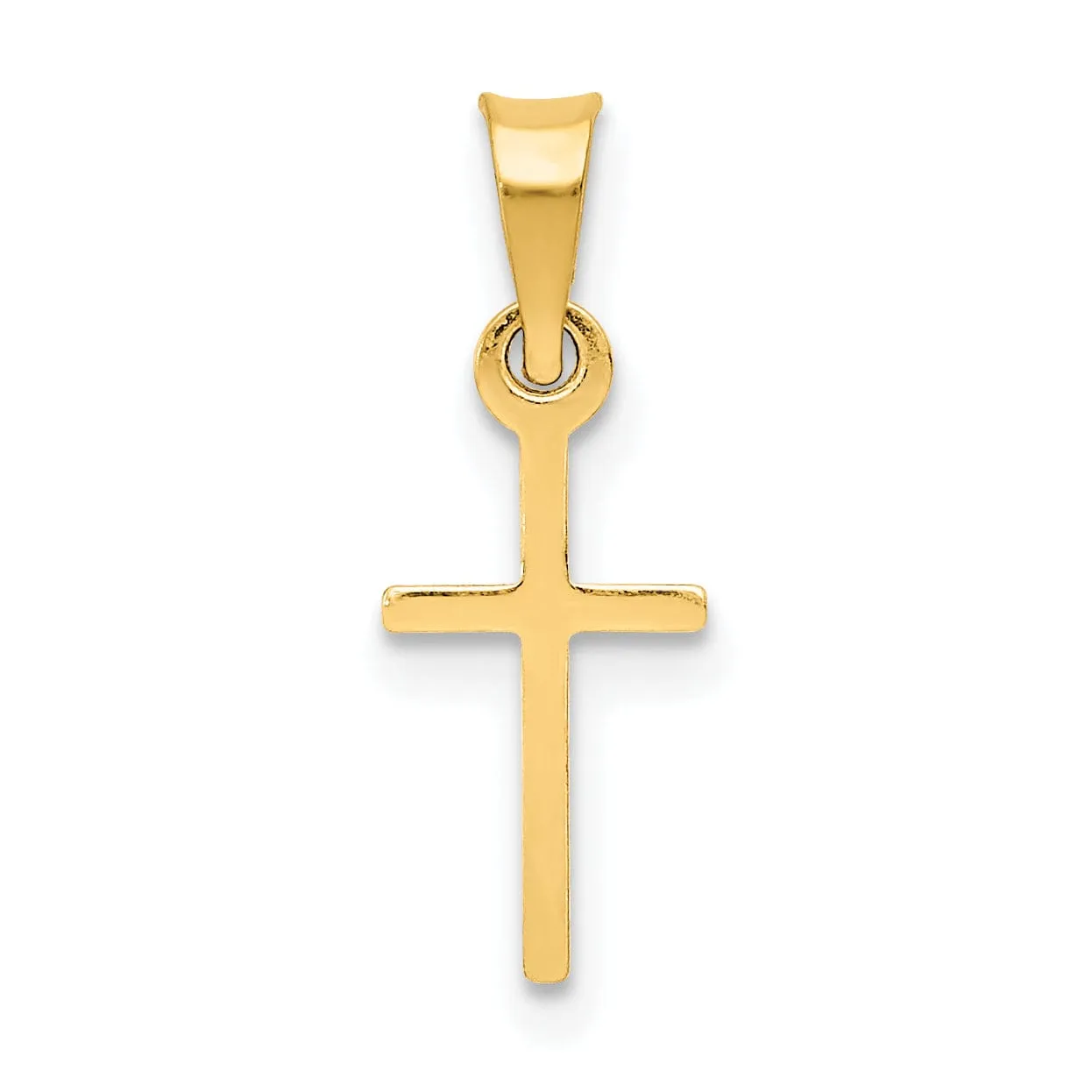 14k Yellow Gold Polished Cross Charm