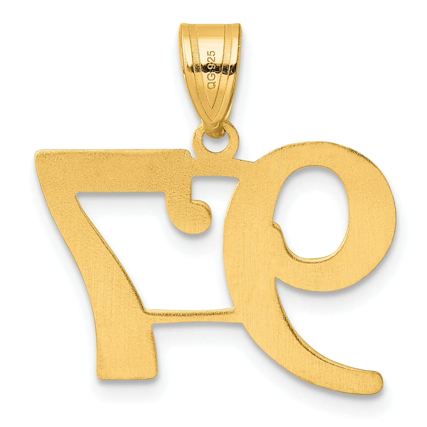 14k Yellow Gold Polished Finish Number 97 Charm Pendant