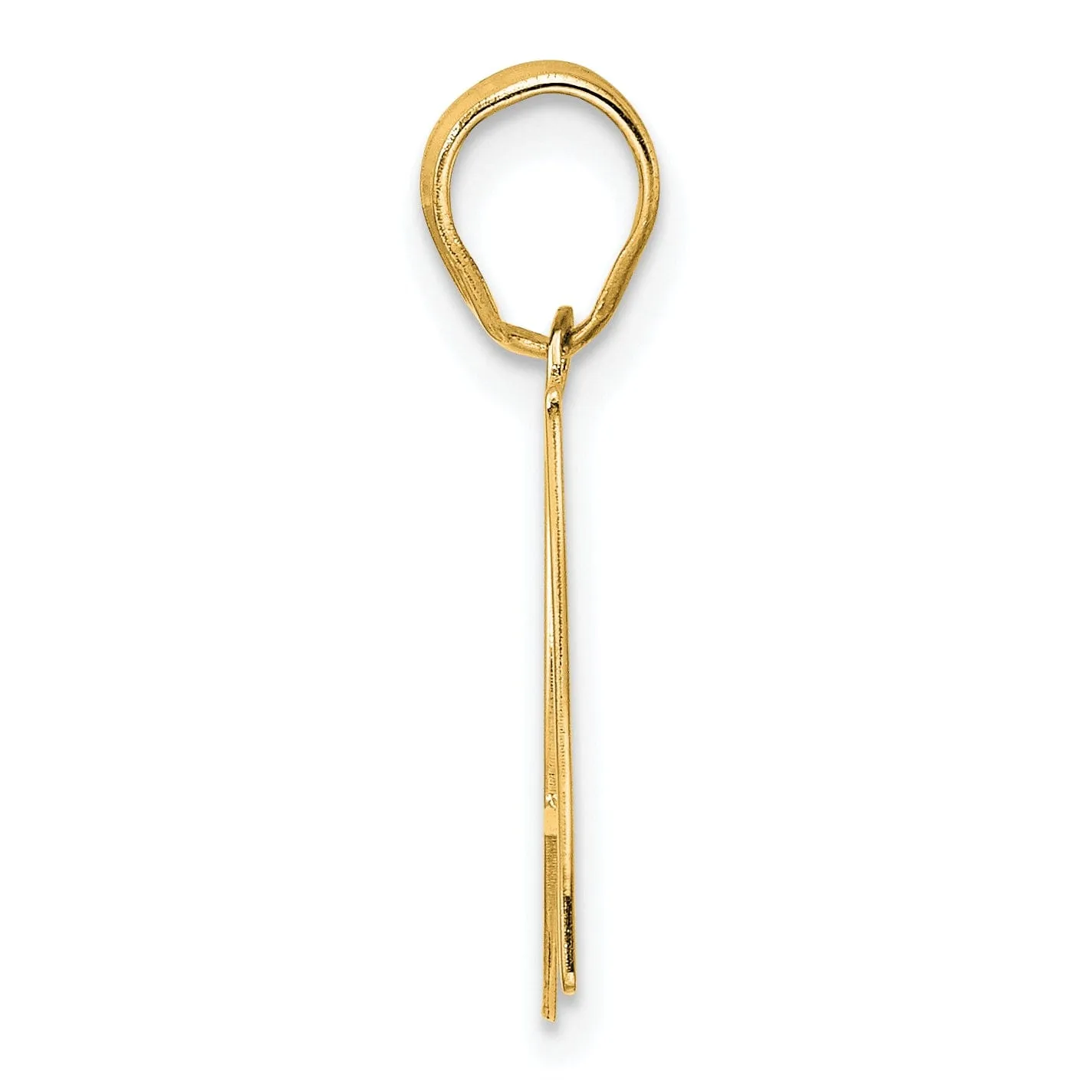 14k Yellow Gold Polished Finish Number 97 Charm Pendant