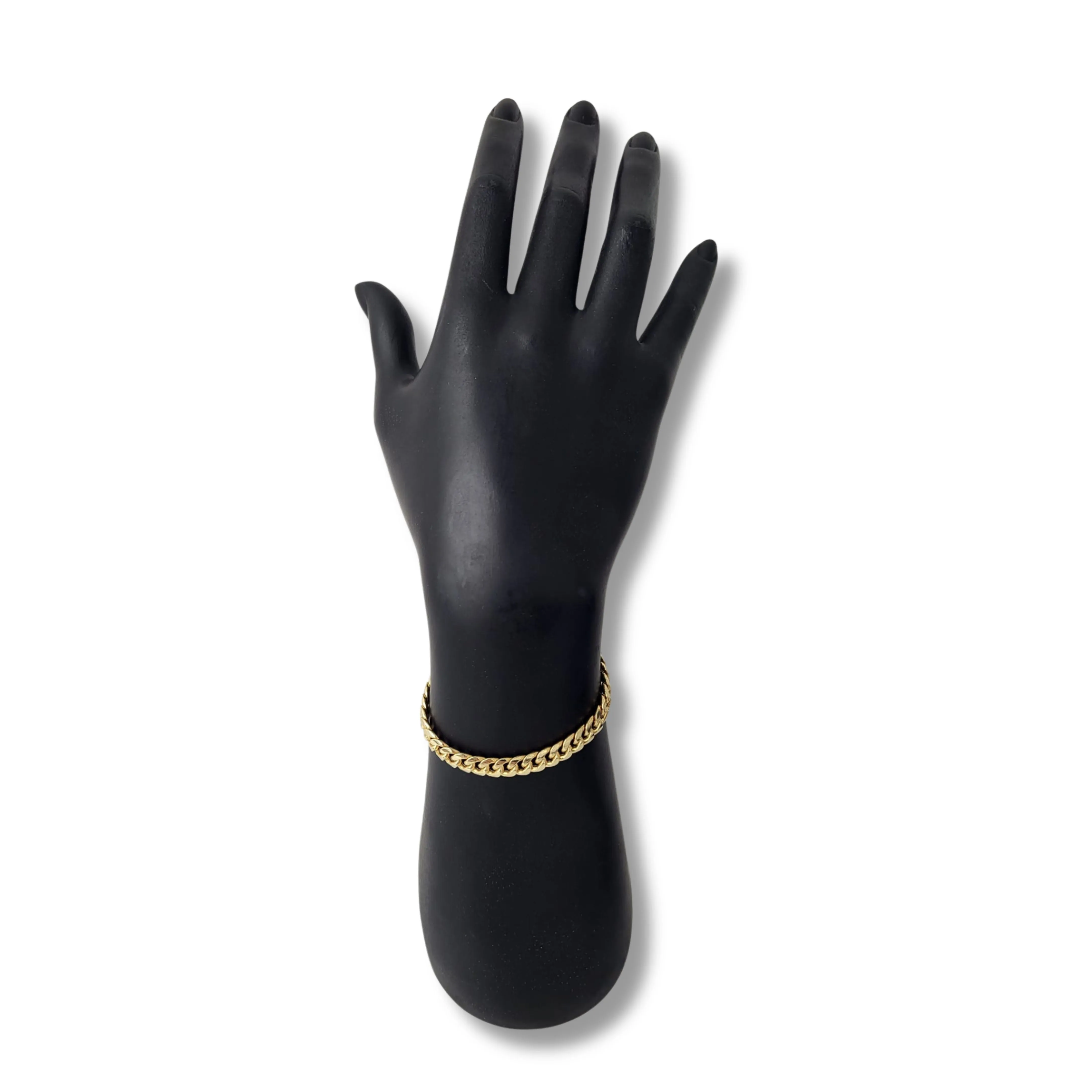 14K Yellow Gold Semi Solid Cuban Link Bracelet
