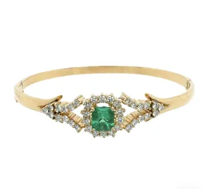1.50 Carat Emerald and Diamond Bangle