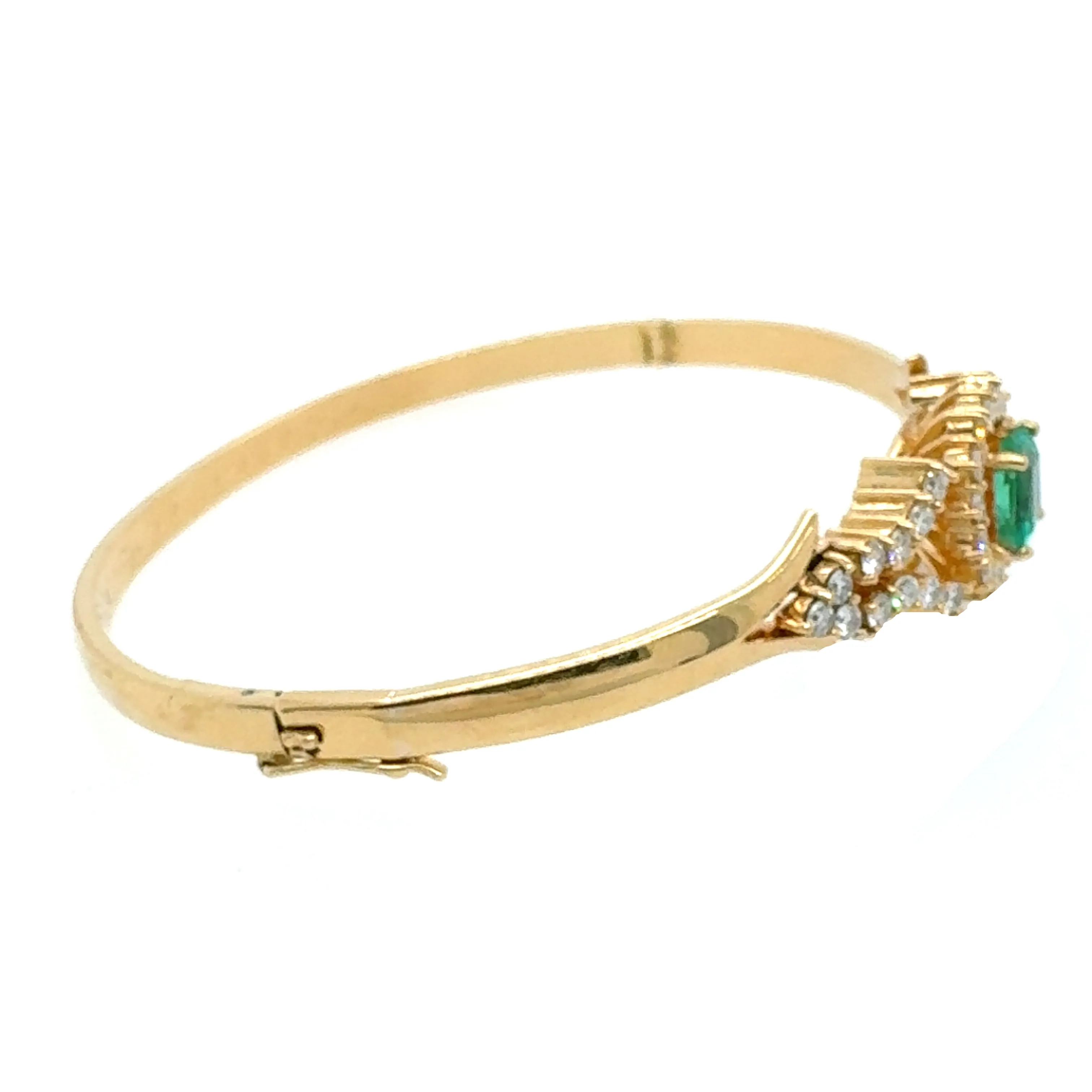 1.50 Carat Emerald and Diamond Bangle
