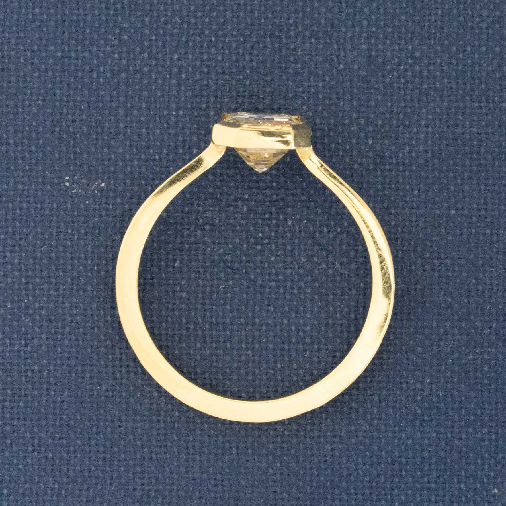 1.52ct Emerald Cut Diamond Bezel Solitaire, GIA