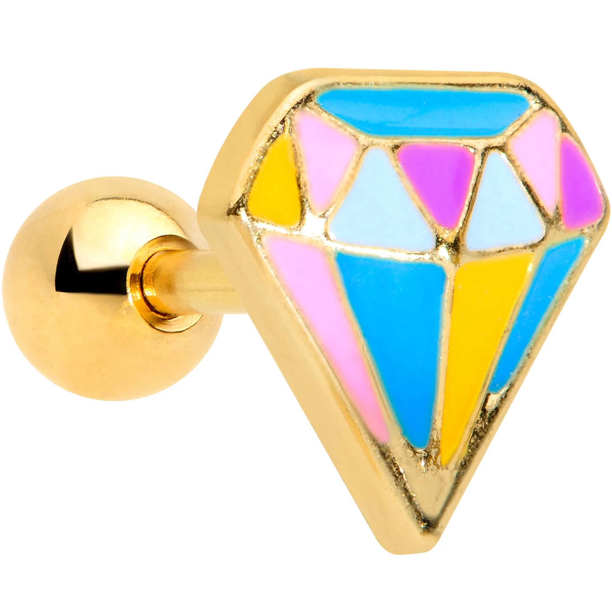 16 Gauge 1/4 Gold Tone Geologist Prize Cartilage Tragus