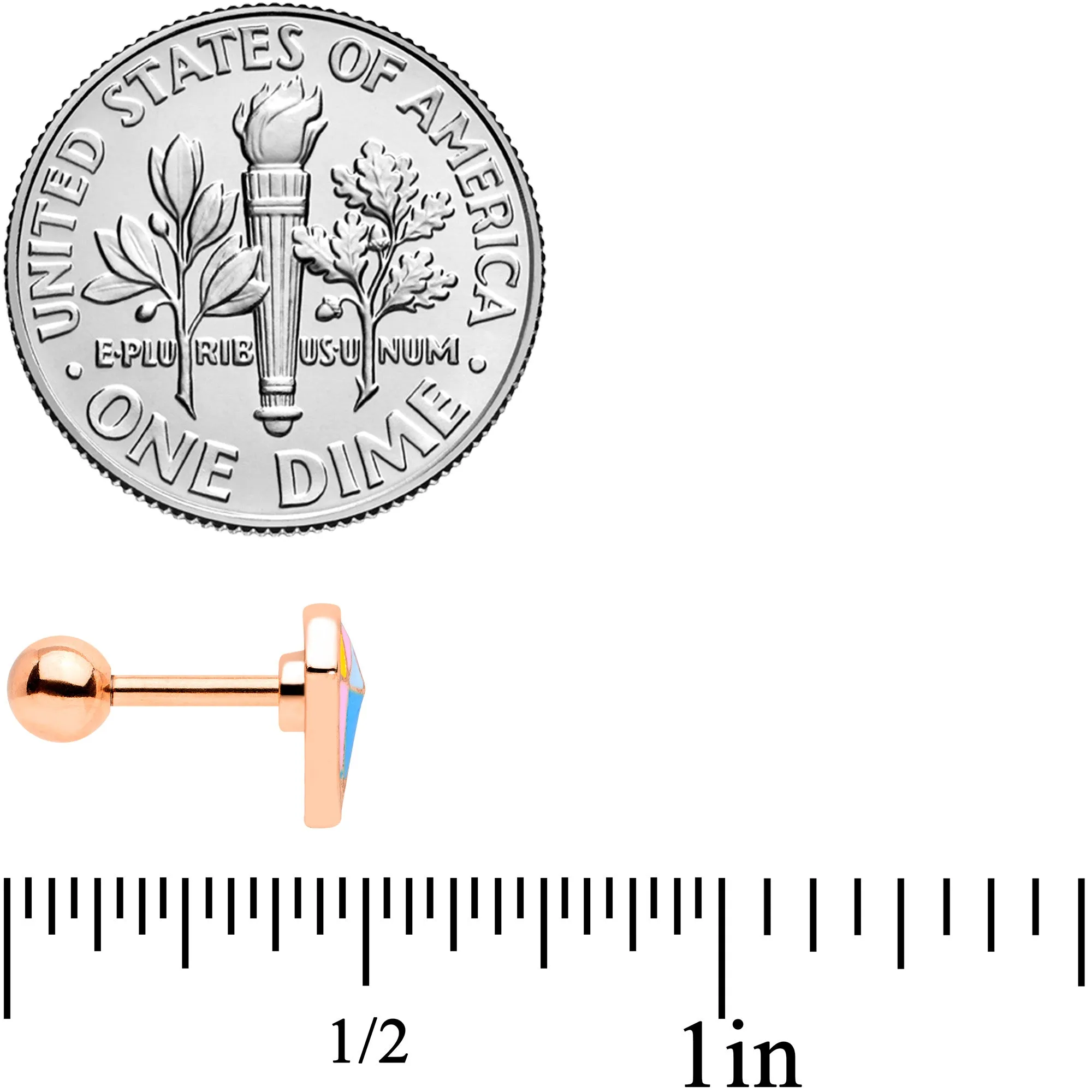 16 Gauge 1/4 Rose Gold Tone Geologist Prize Cartilage Tragus