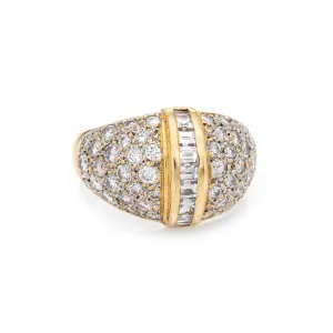 1.65ct Diamond Dome Ring Vintage 14k Yellow Gold Estate Fine Jewelry Heirloom