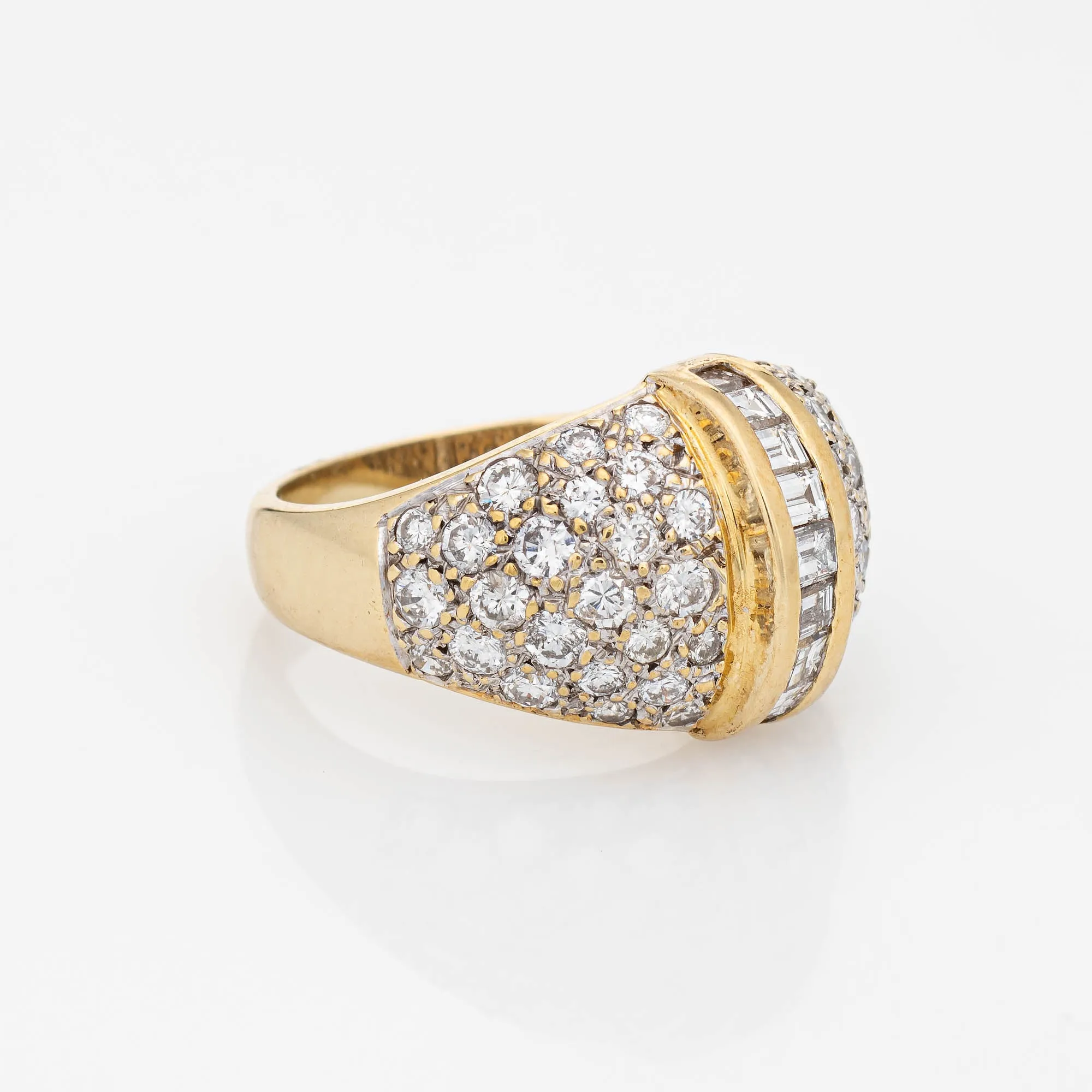 1.65ct Diamond Dome Ring Vintage 14k Yellow Gold Estate Fine Jewelry Heirloom