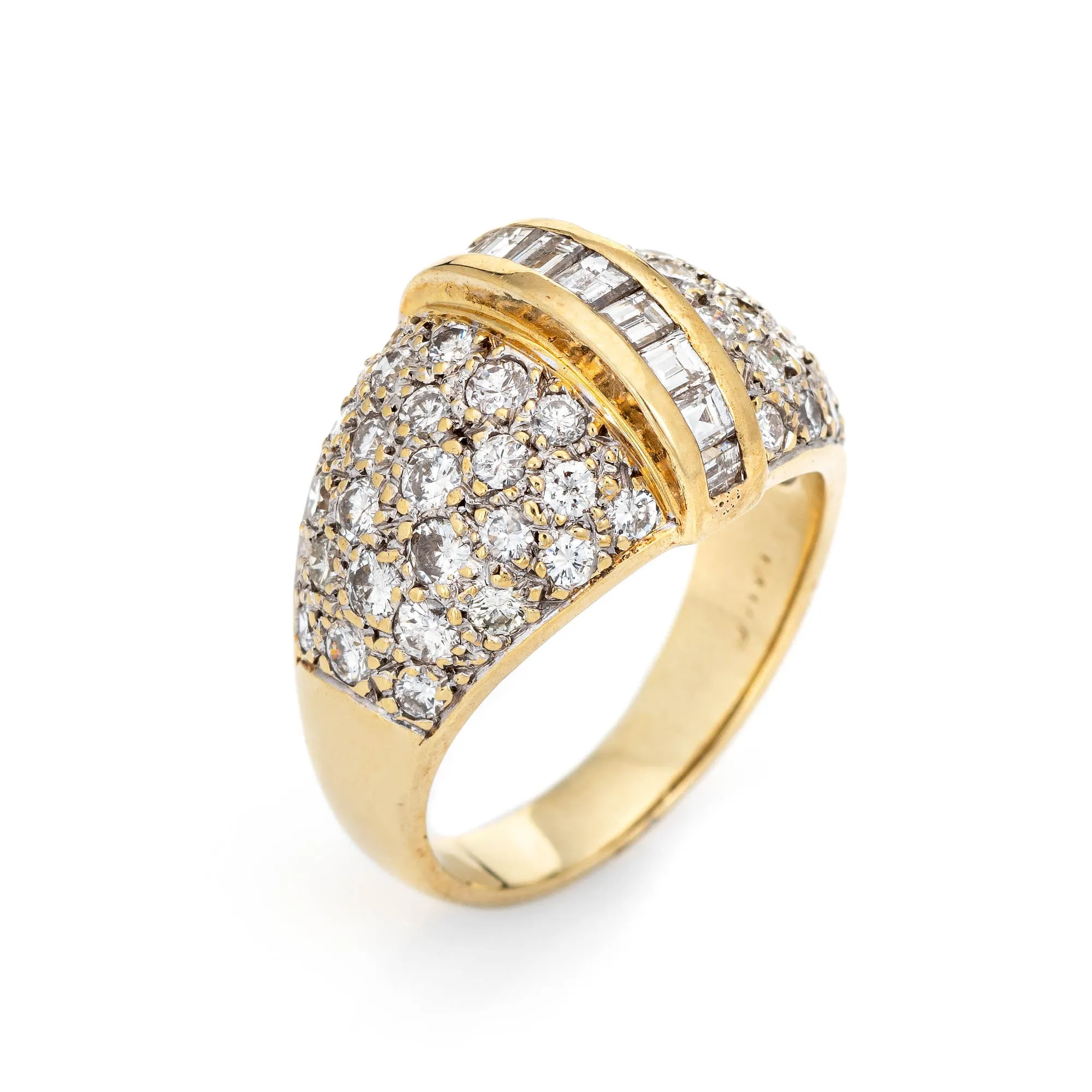 1.65ct Diamond Dome Ring Vintage 14k Yellow Gold Estate Fine Jewelry Heirloom