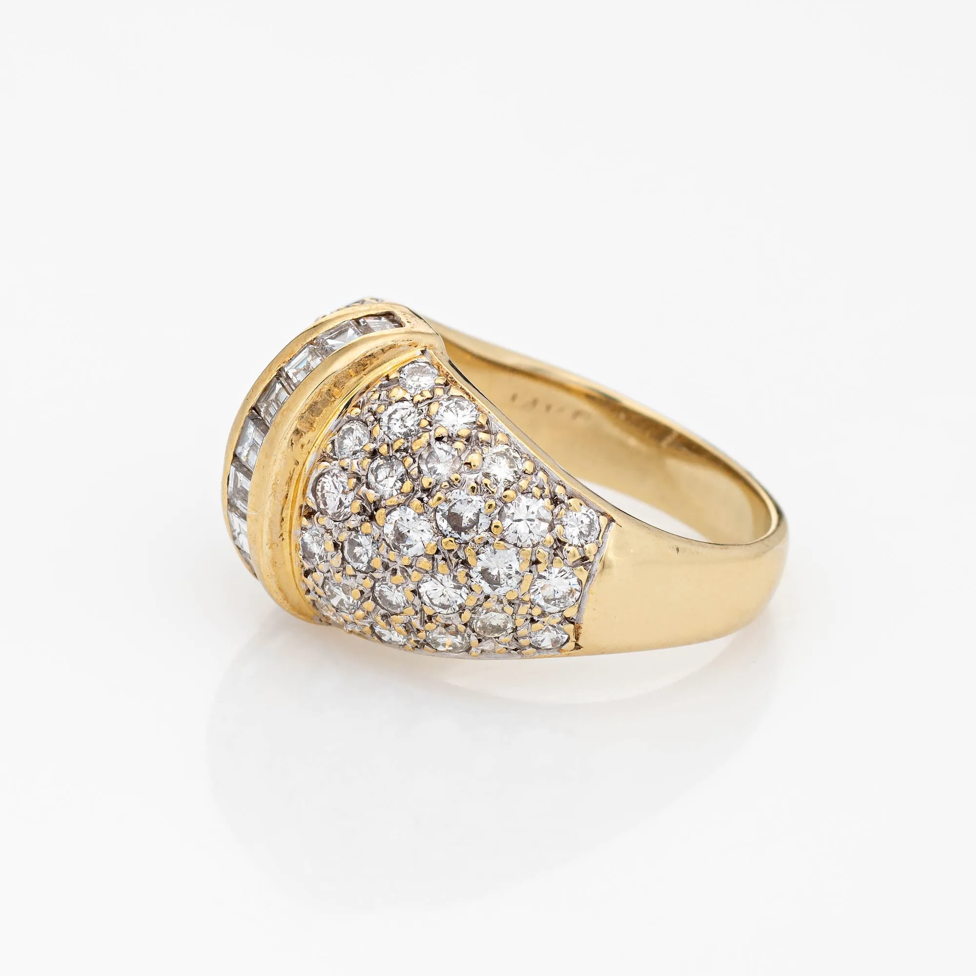 1.65ct Diamond Dome Ring Vintage 14k Yellow Gold Estate Fine Jewelry Heirloom