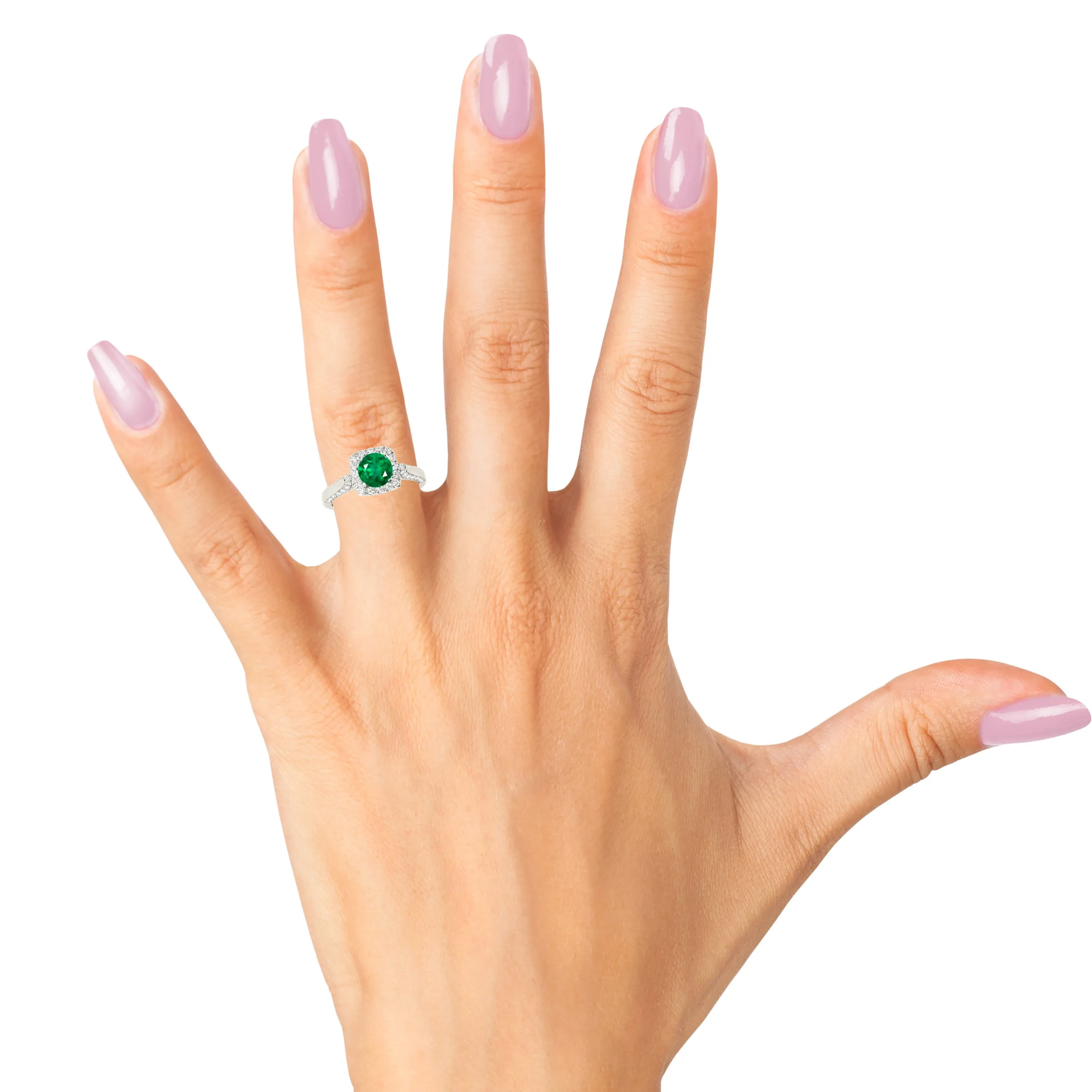 1.75 ct. Genuine Emerald Vintage Halo Ring With Diamonds
