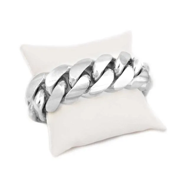 18 MM Silver Cuban Link Bracelet