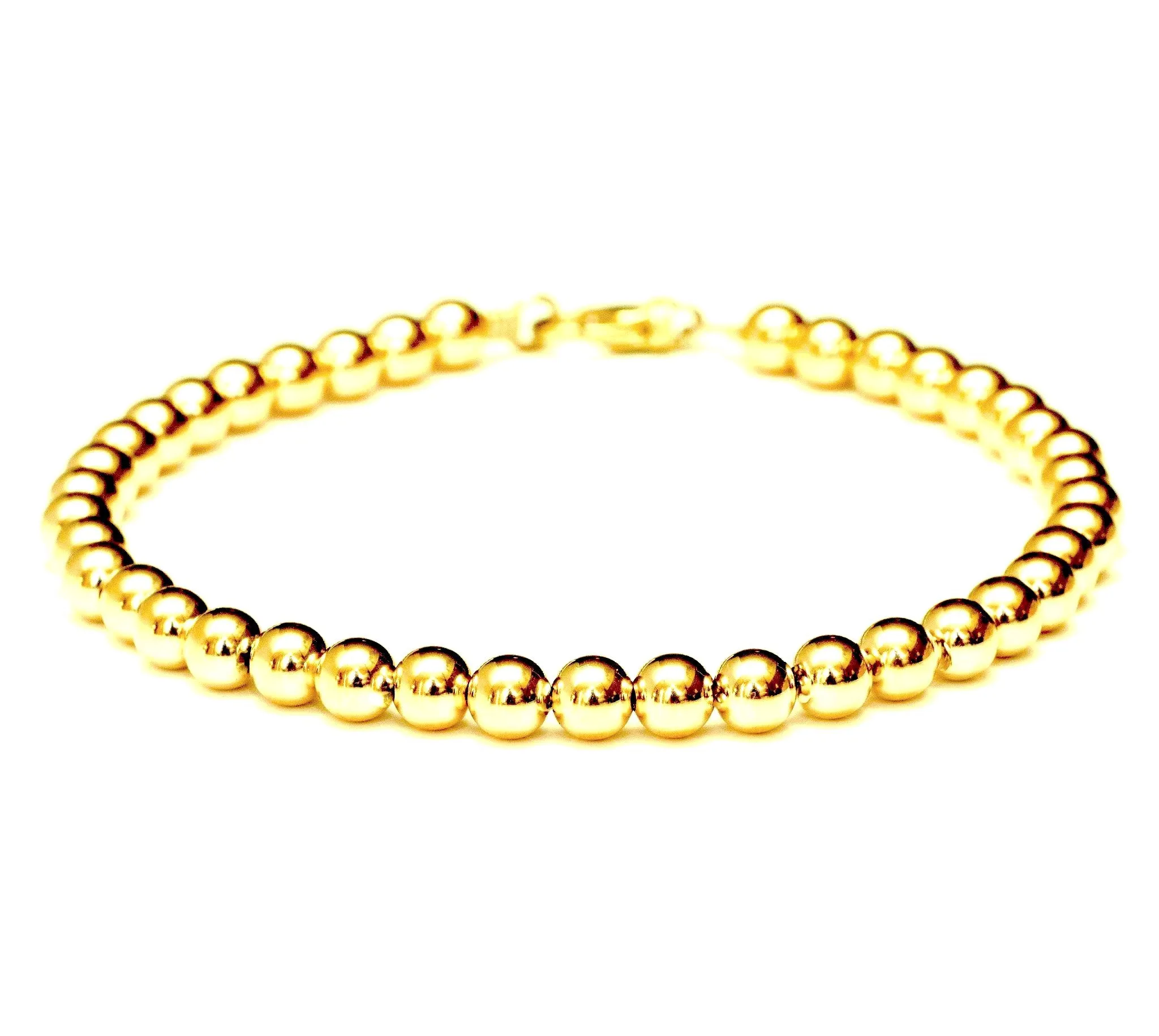 18k Gold Bead Bracelet - Women and Men's Bracelet - 6mm
