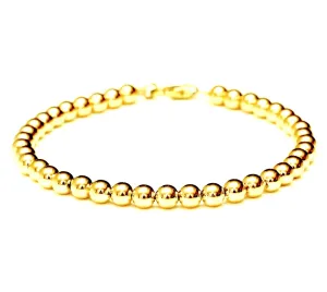18k Gold Bead Bracelet - Women and Men's Bracelet - 6mm
