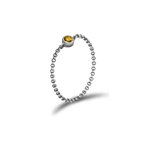18k Gold November Birthstone Citrine Chain Ring