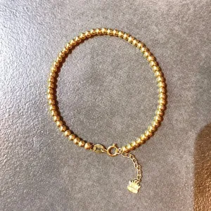 18K Solid Gold Bead Chain Beaded Bracelet Cow Animal Beautiful Elegant Jewelry