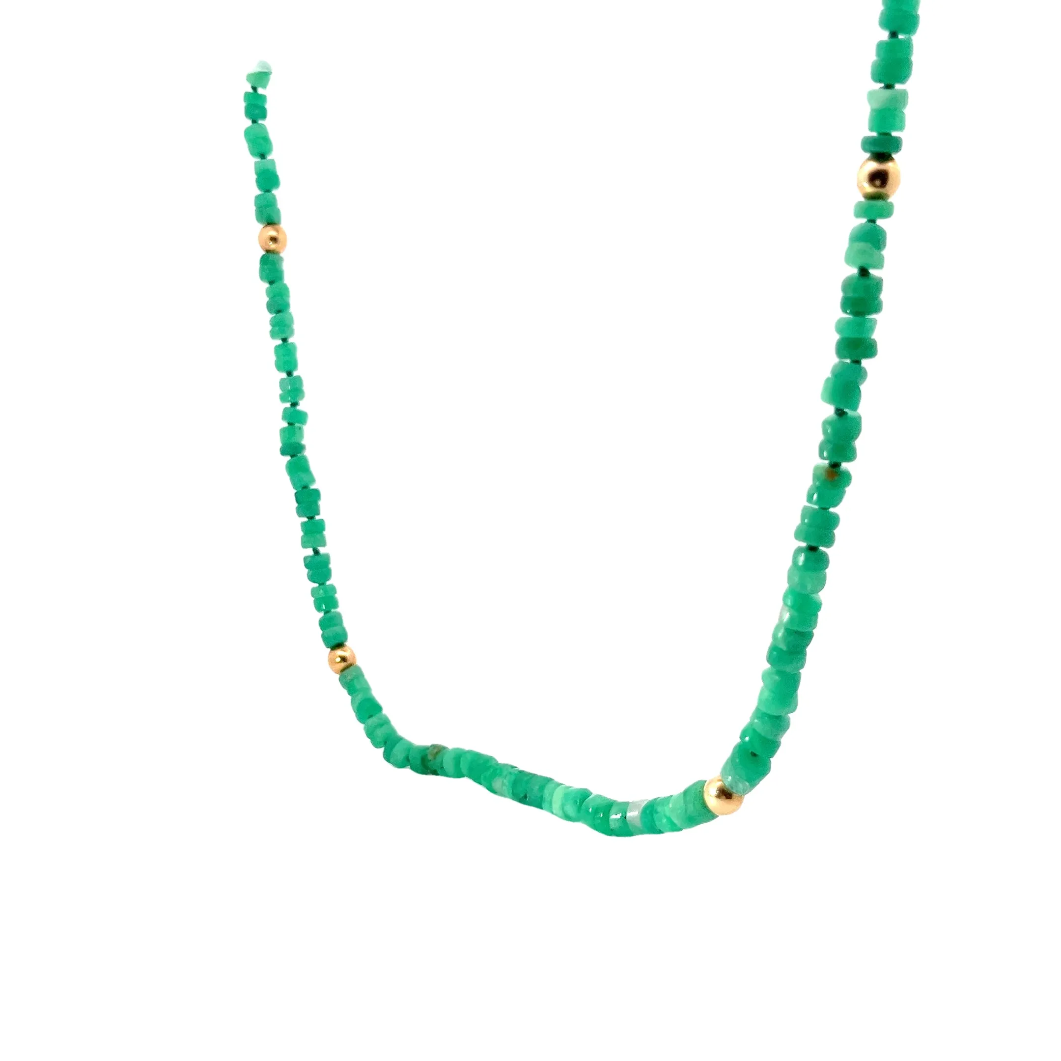18k Yellow Gold 100ct Row Emerald Polished 20"inch 5mm Unisex Necklace