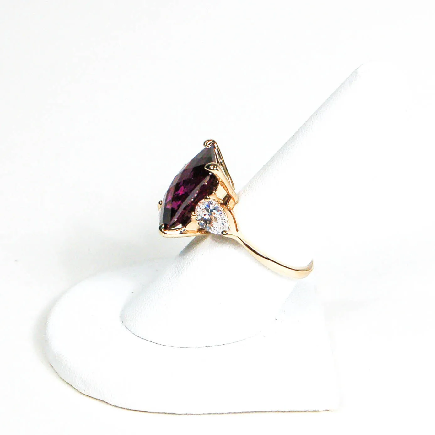 18kt Gold Vermeil Amethyst Crystal Statement Ring