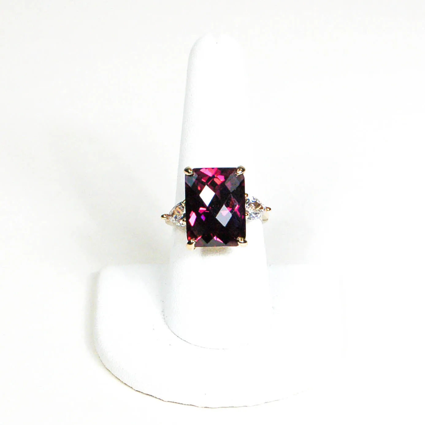 18kt Gold Vermeil Amethyst Crystal Statement Ring