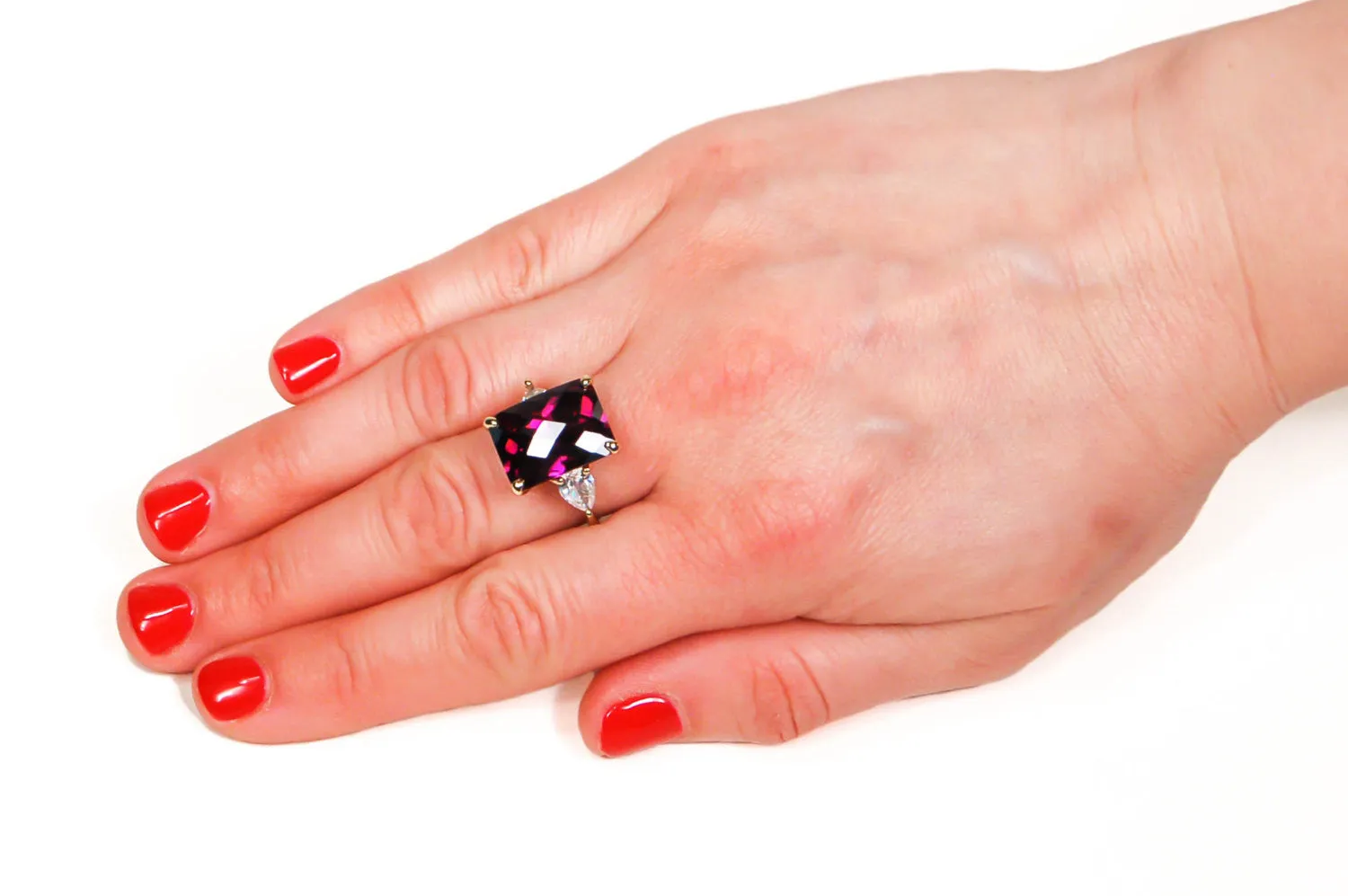 18kt Gold Vermeil Amethyst Crystal Statement Ring