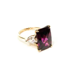 18kt Gold Vermeil Amethyst Crystal Statement Ring