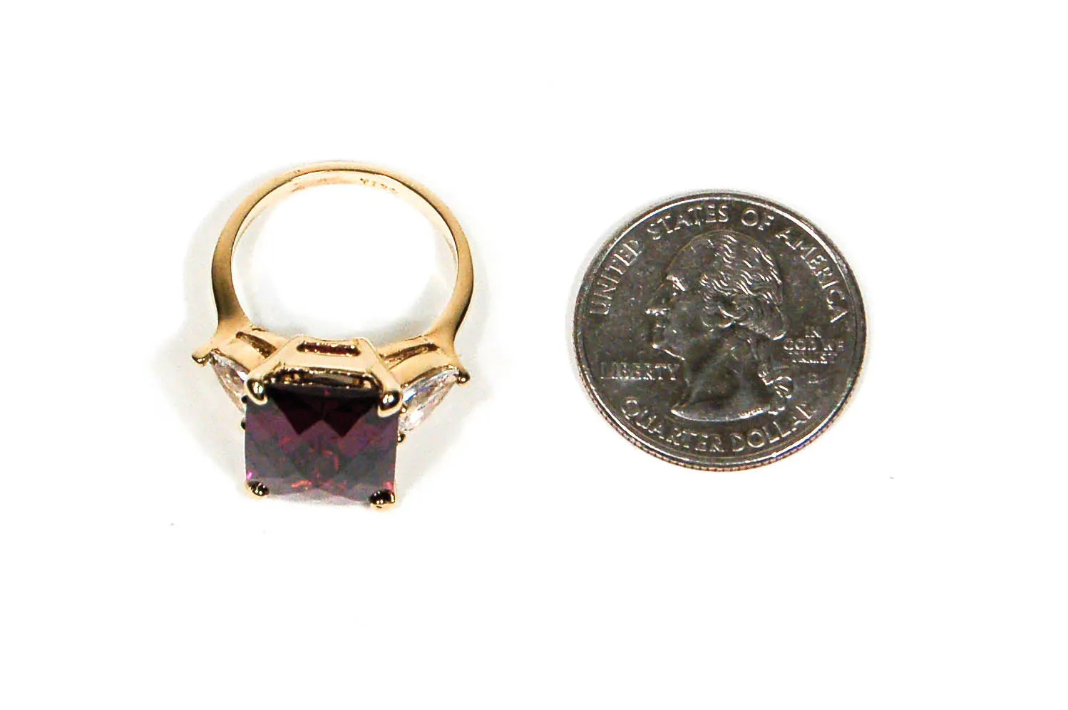 18kt Gold Vermeil Amethyst Crystal Statement Ring