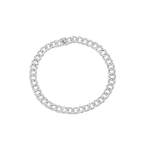 18kt White Gold 1.05ctw Pave Diamond Chain Link Bracelet