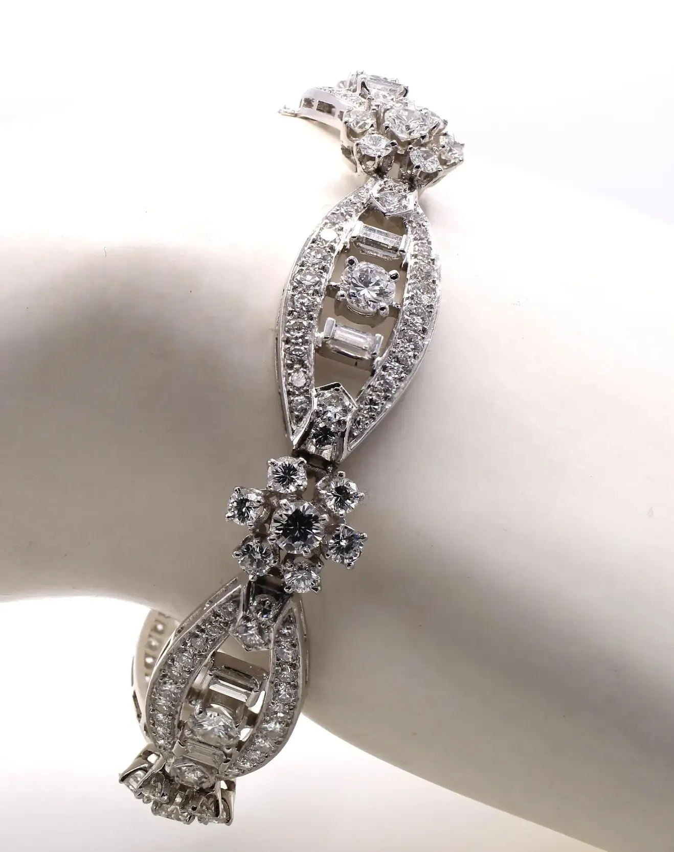1960S Diamond Platinum Cocktail Bracelet
